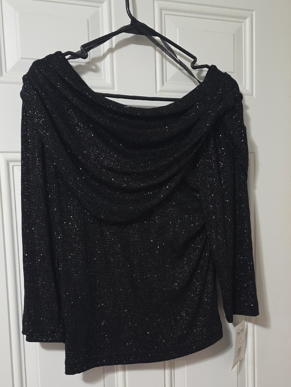 Ronni Nicole Black Top with Subtle Sheen